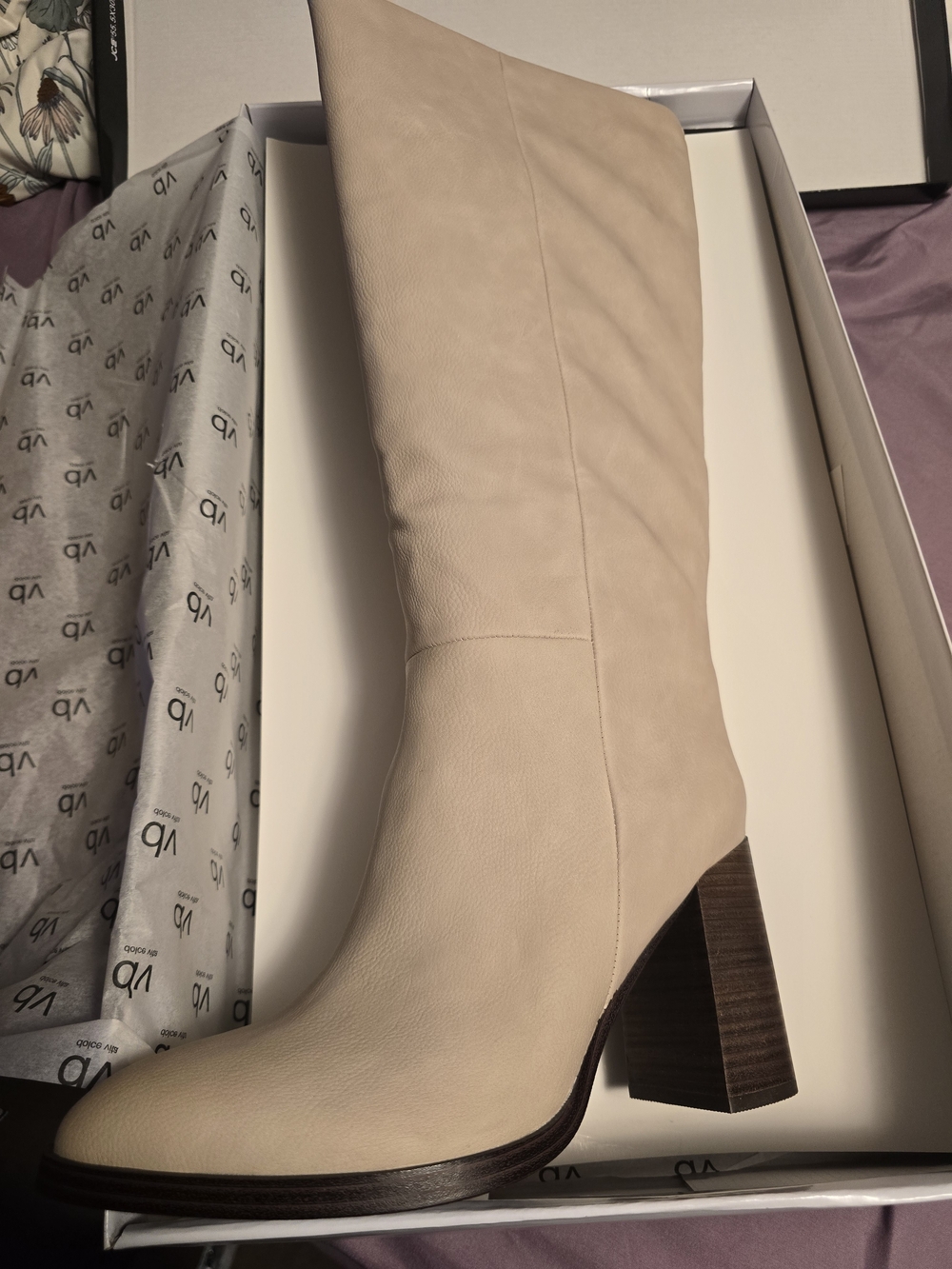 DV Dolce Vita Bardonny Knee-High Block Heel Boot Boots Beige